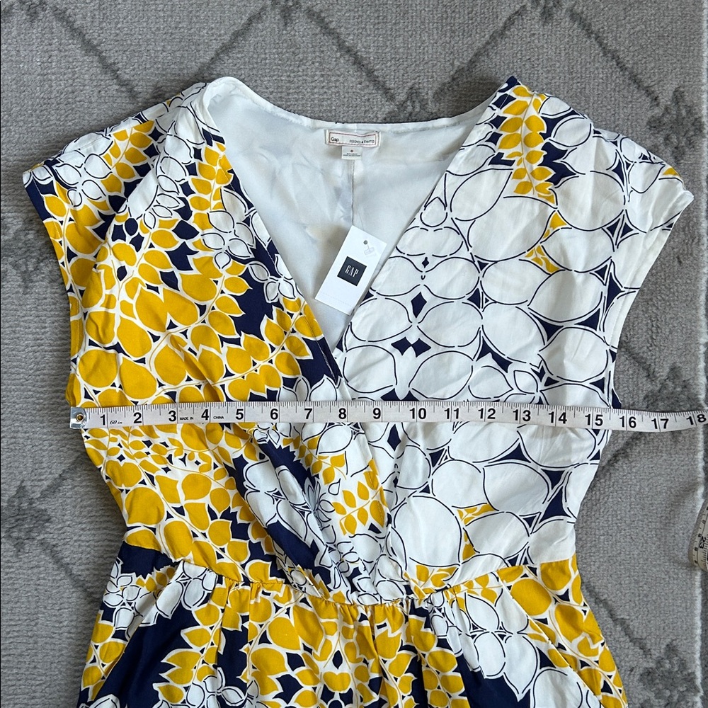 GAP Yellow and Blue Floral Lined Maxi Dress RN 54023 - Picture 6 of 12